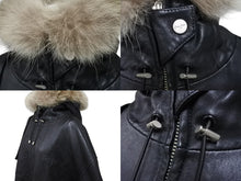 Load image into Gallery viewer, SEAN JOHN ショーンジョン レザーコート サイズ3XL ブラック レザー ファー ロゴ エンボス加工 美品 中古 4c071676