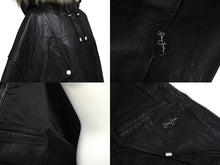 Load image into Gallery viewer, SEAN JOHN ショーンジョン レザーコート サイズ3XL ブラック レザー ファー ロゴ エンボス加工 美品 中古 4c071676