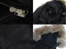 Load image into Gallery viewer, SEAN JOHN ショーンジョン レザーコート サイズ3XL ブラック レザー ファー ロゴ エンボス加工 美品 中古 4c071676