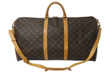 画像をギャラリービューアに読み込む, LOUIS VUITTON ルイヴィトン キーポルバンドリエール55 ボストンバッグ M41414 モノグラム PVC レザー ブラウン 美品 中古 4c071864
