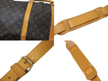 画像をギャラリービューアに読み込む, LOUIS VUITTON ルイヴィトン キーポルバンドリエール55 ボストンバッグ M41414 モノグラム PVC レザー ブラウン 美品 中古 4c071864