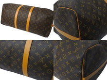 画像をギャラリービューアに読み込む, LOUIS VUITTON ルイヴィトン キーポルバンドリエール55 ボストンバッグ M41414 モノグラム PVC レザー ブラウン 美品 中古 4c071864