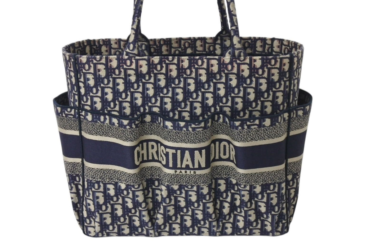 CHRISTIAN DIOR ネイビー トートバッグ Christian Dior ネイビー トートバッグ A4 大容量 - メルカリ