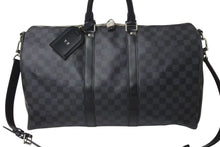 画像をギャラリービューアに読み込む, LOUISVUITTON ルイヴィトン キーポルバンドリエール 45 ボストンバッグ N41418 ダミエグラフィット PVC レザー 美品 中古 4c072791