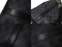 画像をギャラリービューアに読み込む, LOUISVUITTON ルイヴィトン キーポルバンドリエール 45 ボストンバッグ N41418 ダミエグラフィット PVC レザー 美品 中古 4c072791