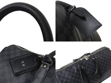 画像をギャラリービューアに読み込む, LOUISVUITTON ルイヴィトン キーポルバンドリエール 45 ボストンバッグ N41418 ダミエグラフィット PVC レザー 美品 中古 4c072791