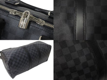 画像をギャラリービューアに読み込む, LOUISVUITTON ルイヴィトン キーポルバンドリエール 45 ボストンバッグ N41418 ダミエグラフィット PVC レザー 美品 中古 4c072791