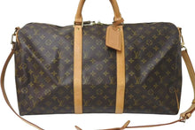 Load image into Gallery viewer, LOUIS VUITTON ルイヴィトン キーポル バンドリエール 50 ボストンバッグ PVC ヌメ革 M41416 美品 中古 4c072797