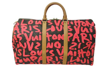 Load image into Gallery viewer, 新品同様 LOUIS VUITTON ルイヴィトン モノグラム グラフティ キーポル50 ボストンバッグ ピンク スプラウス M93698 中古 4c072887