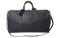 Load image into Gallery viewer, 新品同様 LOUIS VUITTON ルイヴィトン キーポル バンドリエール55 ボストンバッグ N41413 ダミエグラフィット ブラック 中古 4c073245