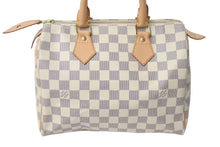 Load image into Gallery viewer, 新品同様 LOUIS VUITTON ルイヴィトン スピーディ25 ハンドバッグ N41371 ダミエアズールキャンバス ホワイト ブラウン 中古 4c073357