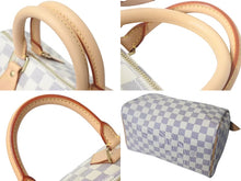 Load image into Gallery viewer, 新品同様 LOUIS VUITTON ルイヴィトン スピーディ25 ハンドバッグ N41371 ダミエアズールキャンバス ホワイト ブラウン 中古 4c073357