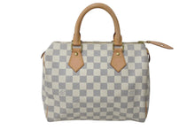 Load image into Gallery viewer, 新品同様 LOUIS VUITTON ルイヴィトン スピーディ25 ハンドバッグ N41371 ダミエアズールキャンバス ホワイト ブラウン 中古 4c073358
