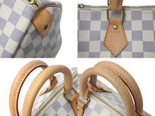 Load image into Gallery viewer, 新品同様 LOUIS VUITTON ルイヴィトン スピーディ25 ハンドバッグ N41371 ダミエアズールキャンバス ホワイト ブラウン 中古 4c073358