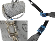 Load image into Gallery viewer, LOUIS VUITTON ルイヴィトン キーポル バンドリエール50 ボストンバッグ M43848 モノグラム 18SS シルバー PVC レザー 美品 中古 4c073978