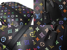 Load image into Gallery viewer, 新品未使用 LOUIS VUITTON ルイヴィトン LV × TM キーポル・バンドリエール 50 マルチカラー ブラック 村上隆 M13745 シルバー金具 中古 4c074329