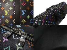 Load image into Gallery viewer, 新品未使用 LOUIS VUITTON ルイヴィトン LV × TM キーポル・バンドリエール 50 マルチカラー ブラック 村上隆 M13745 シルバー金具 中古 4c074329