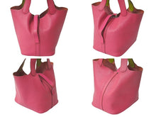 Load image into Gallery viewer, HERMES エルメス ピコタンPM ハンドバッグ ローズショッキング アニス □K刻印 シルバー金具 美品 中古 4c074395