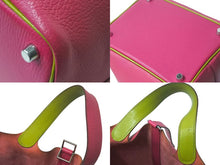 Load image into Gallery viewer, HERMES エルメス ピコタンPM ハンドバッグ ローズショッキング アニス □K刻印 シルバー金具 美品 中古 4c074395