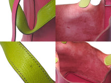 Load image into Gallery viewer, HERMES エルメス ピコタンPM ハンドバッグ ローズショッキング アニス □K刻印 シルバー金具 美品 中古 4c074395