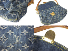 Load image into Gallery viewer, LOUIS VUITTON ルイヴィトン ミニプリーティ ハンドバッグ M95050 モノグラムデニム レザー ブルー 美品 中古 4c074418