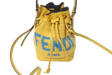Load image into Gallery viewer, 極美品 FENDI フェンディ モントレゾール ミニ 2WAYバッグ ハンドバッグ ショルダーバッグ 8BS010 イエロー ブルー 中古 4c074822