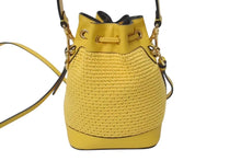 Load image into Gallery viewer, 極美品 FENDI フェンディ モントレゾール ミニ 2WAYバッグ ハンドバッグ ショルダーバッグ 8BS010 イエロー ブルー 中古 4c074822