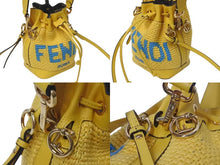 Load image into Gallery viewer, 極美品 FENDI フェンディ モントレゾール ミニ 2WAYバッグ ハンドバッグ ショルダーバッグ 8BS010 イエロー ブルー 中古 4c074822