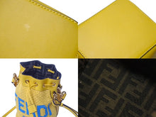 Load image into Gallery viewer, 極美品 FENDI フェンディ モントレゾール ミニ 2WAYバッグ ハンドバッグ ショルダーバッグ 8BS010 イエロー ブルー 中古 4c074822
