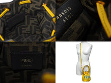 Load image into Gallery viewer, 極美品 FENDI フェンディ モントレゾール ミニ 2WAYバッグ ハンドバッグ ショルダーバッグ 8BS010 イエロー ブルー 中古 4c074822