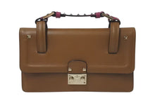 Load image into Gallery viewer, VALENTINO ヴァレンティノ ハンドバッグ ロックスタッズ イタリア製 レザー ブラウン ピンク ゴールド金具 美品 中古 4c074838