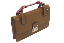 Load image into Gallery viewer, VALENTINO ヴァレンティノ ハンドバッグ ロックスタッズ イタリア製 レザー ブラウン ピンク ゴールド金具 美品 中古 4c074838
