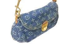 Load image into Gallery viewer, LOUIS VUITTON ルイヴィトン ミニプリーティ ハンドバッグ M95050 モノグラムデニム レザー ブルー 美品 中古 4c075070