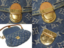 Load image into Gallery viewer, LOUIS VUITTON ルイヴィトン ミニプリーティ ハンドバッグ M95050 モノグラムデニム レザー ブルー 美品 中古 4c075070