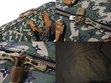 画像をギャラリービューアに読み込む, LOUIS VUITTON ルイヴィトン キーポル バンドリエール55 ボストンバッグ M95774 モノグラモフラージュ 村上隆 廃盤 美品 中古 4c075072