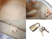 Load image into Gallery viewer, LOUIS VUITTON ルイヴィトン ハンドバッグ スピーディ25 ダミエアズール N41534 ホワイト グレー ゴールド金具 美品 中古 4c075216