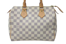 Load image into Gallery viewer, LOUIS VUITTON ルイヴィトン ハンドバッグ スピーディ25 ダミエアズール N41534 ホワイト グレー ゴールド金具 美品 中古 4c075216