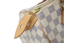 Load image into Gallery viewer, LOUIS VUITTON ルイヴィトン ハンドバッグ スピーディ25 ダミエアズール N41534 ホワイト グレー ゴールド金具 美品 中古 4c075216