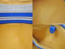 Load image into Gallery viewer, GOYARD ゴヤール ヴァンドーム MM ハンドバッグ ヘリンボーン柄 レザー ブルー シルバー金具 美品 中古 4c075228