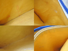 Load image into Gallery viewer, GOYARD ゴヤール ヴァンドーム MM ハンドバッグ ヘリンボーン柄 レザー ブルー シルバー金具 美品 中古 4c075228