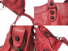Load image into Gallery viewer, BALENCIAGA バレンシアガ ハンドバッグ Mini City Bag クラシック ミニ シティ ピンクレッド 300295 レザー 美品 中古 4c075229