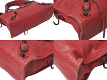 Load image into Gallery viewer, BALENCIAGA バレンシアガ ハンドバッグ Mini City Bag クラシック ミニ シティ ピンクレッド 300295 レザー 美品 中古 4c075229