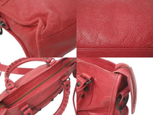 Load image into Gallery viewer, BALENCIAGA バレンシアガ ハンドバッグ Mini City Bag クラシック ミニ シティ ピンクレッド 300295 レザー 美品 中古 4c075229