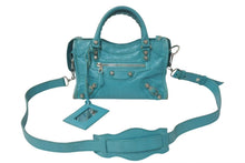 Load image into Gallery viewer, BALENCIAGA バレンシアガ ハンドバッグ Giant Mini City ジャイアントミニシティ ブルー レザー 309544 美品 中古 4c075231