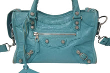 Load image into Gallery viewer, BALENCIAGA バレンシアガ ハンドバッグ Giant Mini City ジャイアントミニシティ ブルー レザー 309544 美品 中古 4c075231