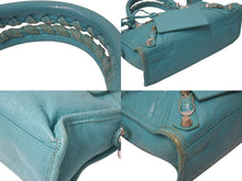 Load image into Gallery viewer, BALENCIAGA バレンシアガ ハンドバッグ Giant Mini City ジャイアントミニシティ ブルー レザー 309544 美品 中古 4c075231