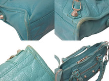 Load image into Gallery viewer, BALENCIAGA バレンシアガ ハンドバッグ Giant Mini City ジャイアントミニシティ ブルー レザー 309544 美品 中古 4c075231