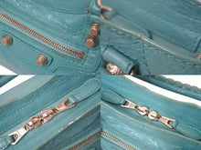 Load image into Gallery viewer, BALENCIAGA バレンシアガ ハンドバッグ Giant Mini City ジャイアントミニシティ ブルー レザー 309544 美品 中古 4c075231