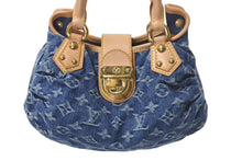 Load image into Gallery viewer, 新品同様 LOUIS VUITTON ルイヴィトン モノグラムデニム ミニプリーティ PM ハンドバッグ M95020 レザー ブルー 中古 4c075247