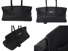 Load image into Gallery viewer, HERMES エルメス ショルダーバーキン トリヨンクレマンス ◻︎I刻 ゴルチェ期 ブラック シルバー金具 美品 中古 4c075293